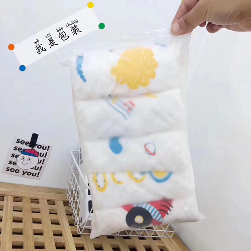 Six-layer high-density pure cotton gauze face towel infant and child towel set hook small square towel one piece daily use