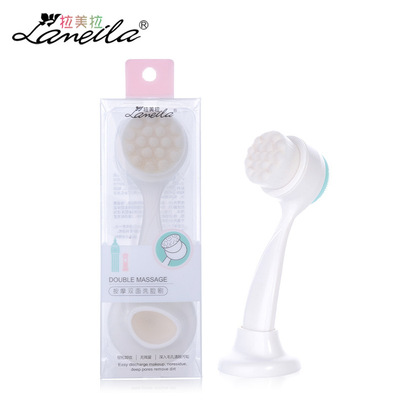 拉美拉 双面双效洗脸刷 硅胶洁面仪深层清洁手动软毛洁面刷 C0350