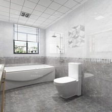 灰色镜面瓷片厨房瓷砖 300x60卫生间墙砖 防滑地砖 不透水釉面砖