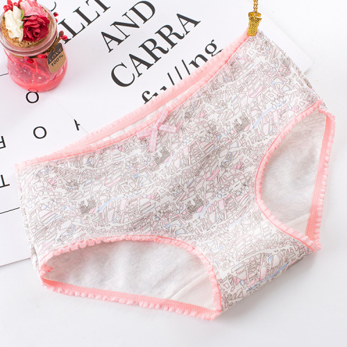 New style underwear for women pure cotton sexy mid-waist women's underwear girl bow large size briefs factory direct sales