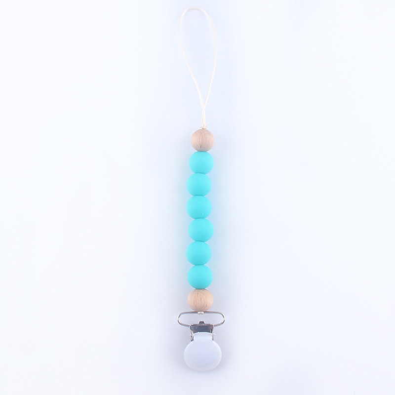 Bebé silicona chupete cadena perlas de silicona chupete clip cadena mordedor amoladora anti-gota cadena anti-perdido cadena