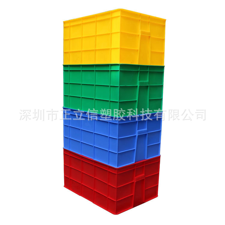 电子厂塑胶周转箱蓝色600-490-400加深大胶盆 加厚胶框