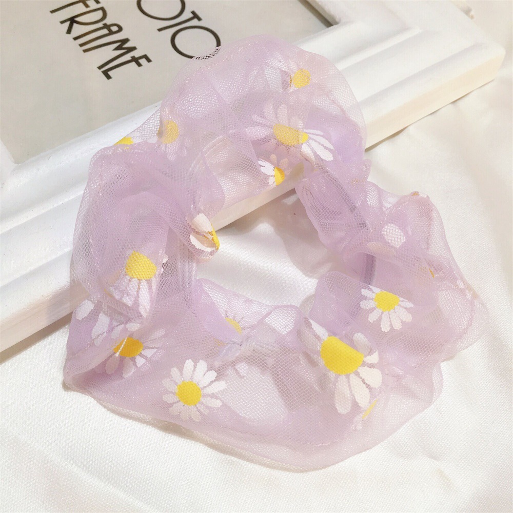 Summer Hair Ring Net Yarn Small Daisy Hair Ring Hair Rope Girl Cute Ponytail Hair Rope Hair Accessories Wholesale Nihaojewelry display picture 9