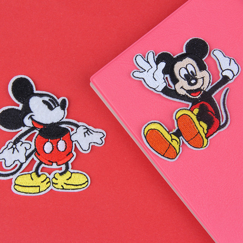 Cute Cartoon Embroidered Mickey Mouse Back-Glue DIY Accessory Patch for Clothes and Pants Decorative Applique Patchwork Decals