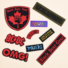 新款現代刺繡布貼英文字母補丁貼廠家直銷服裝輔料布徽章繡花章仔