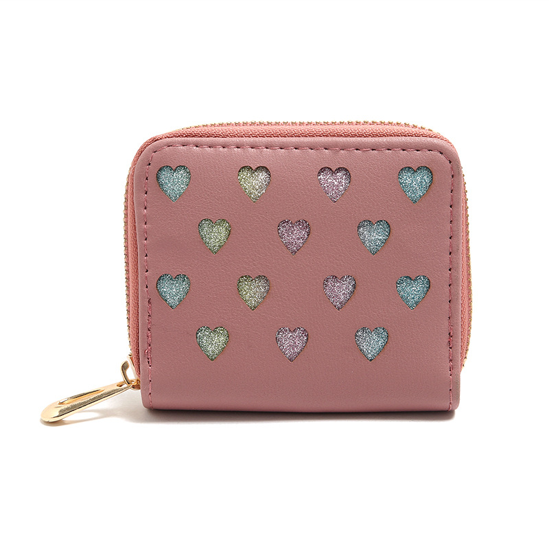 Korean Hollow Glitter Heart Coin Purse display picture 8