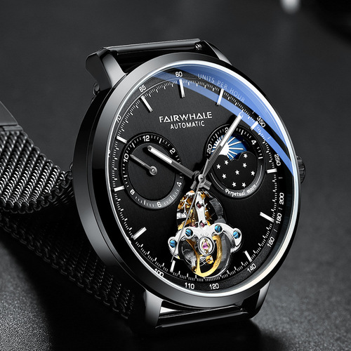 Mark Huafei Men's Watches Swiss Brand Watches Skeleton Mechanical Watches Wholesale Luxury Metal Watches