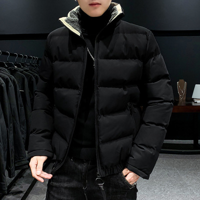 man cotton-padded clothes jacket 2020 winter new pattern Youth Trend Stand collar Fur collar keep warm Solid keep warm coat
