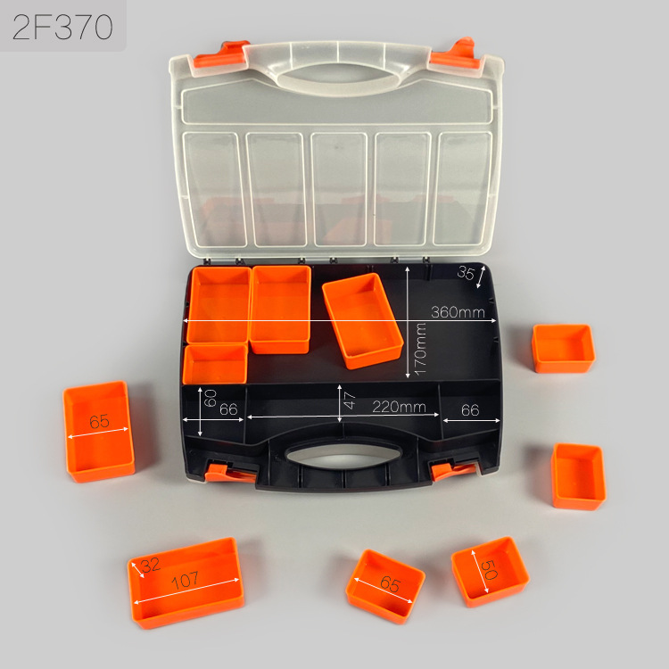 厂家直销双面塑料零件盒 塑料工具箱 大号370 收纳盒