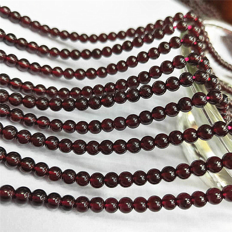 Factory direct sales of natural 5A-grade garnet loose beads, wholesale of semi-finished purple-toothed black round beads, and jewelry matching beads detail image 1
