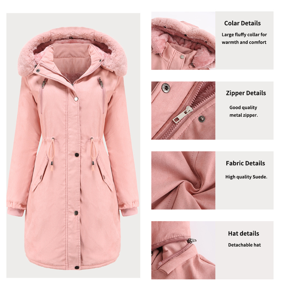 autumn and winter mid-length hooded windbreaker coat nihaostyles wholesale clothing NSNXH85617