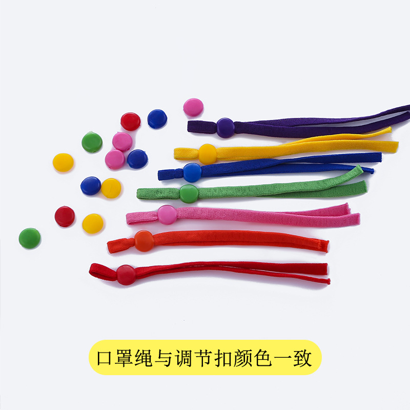 Manufacturer wholesale 5MM cross-border round elastic ear strap rope adjustable buckle black white color