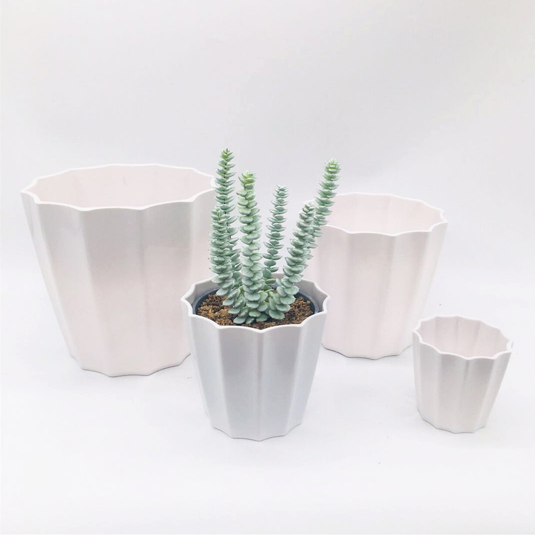 Factory direct sales of 5-sized Y31 series vertical striped circular color series flower POTS and plastic succulent flower POTS detail image 4