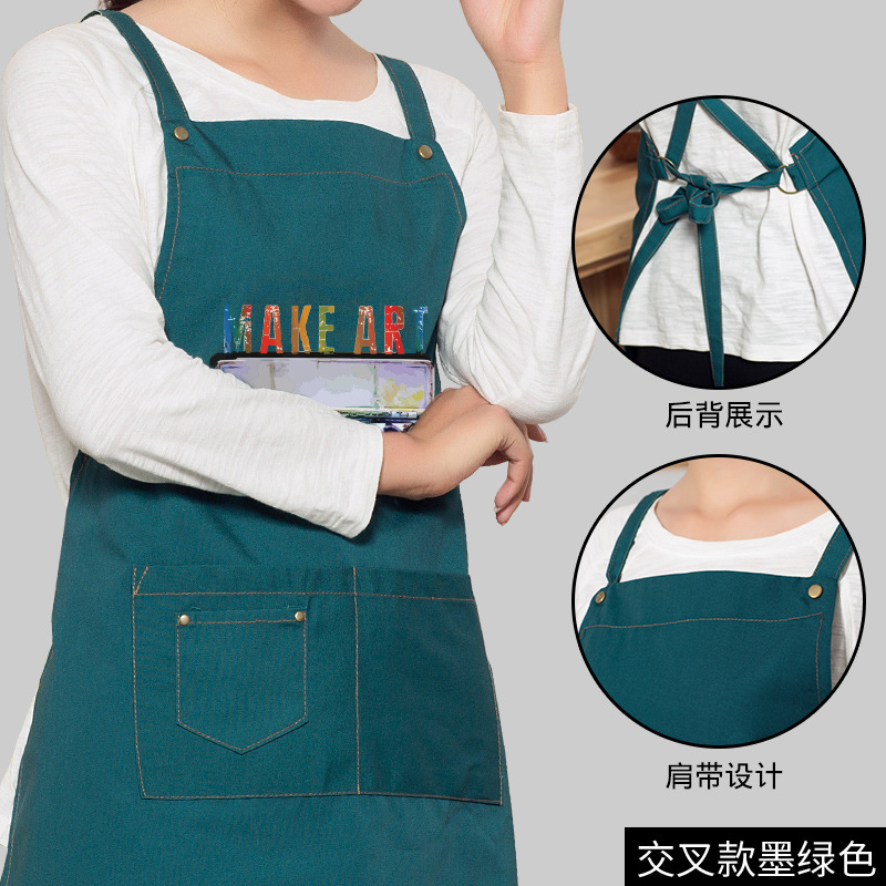 Simple pintura delantal mujer adulto estudiante de arte pintura al óleo antifouling casa sin mangas ropa de trabajo imprimible LOGO