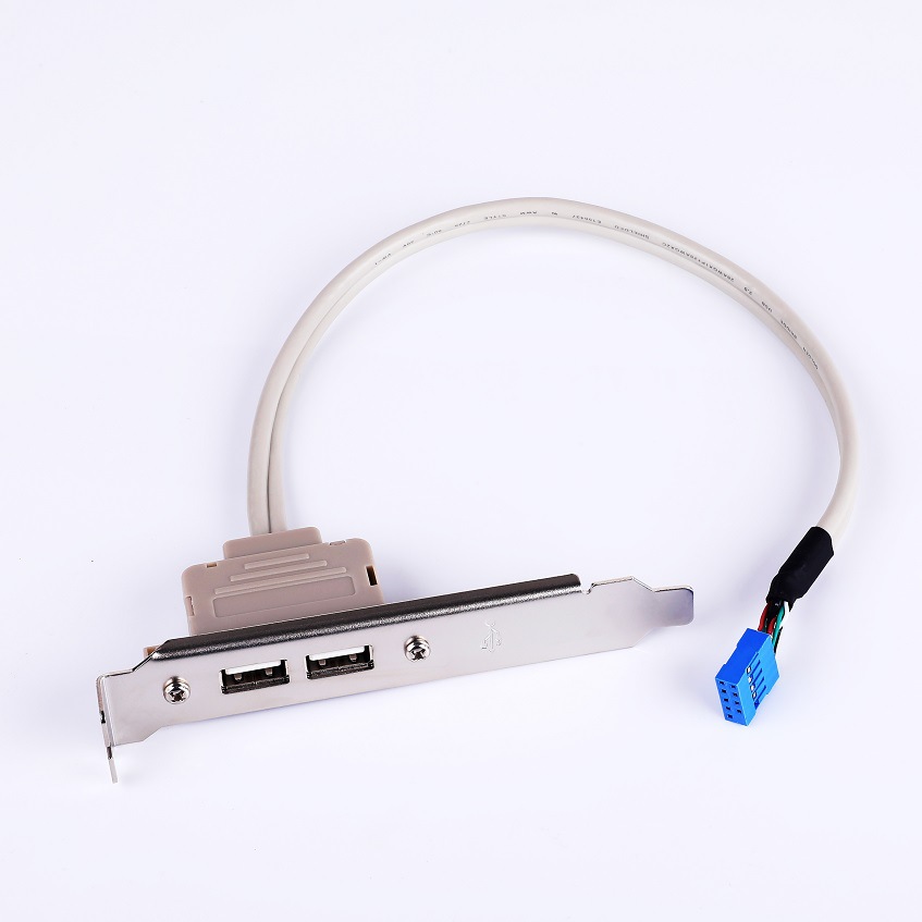 novo suporte de tamanho completo para usb fêmea painel traseiro encabeçamento conector cabo adaptador com placa slot pci