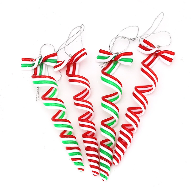 Christmas candy cane decoration, PS plastic, 15 cm, red‑white or mixed colors, bulk or packed