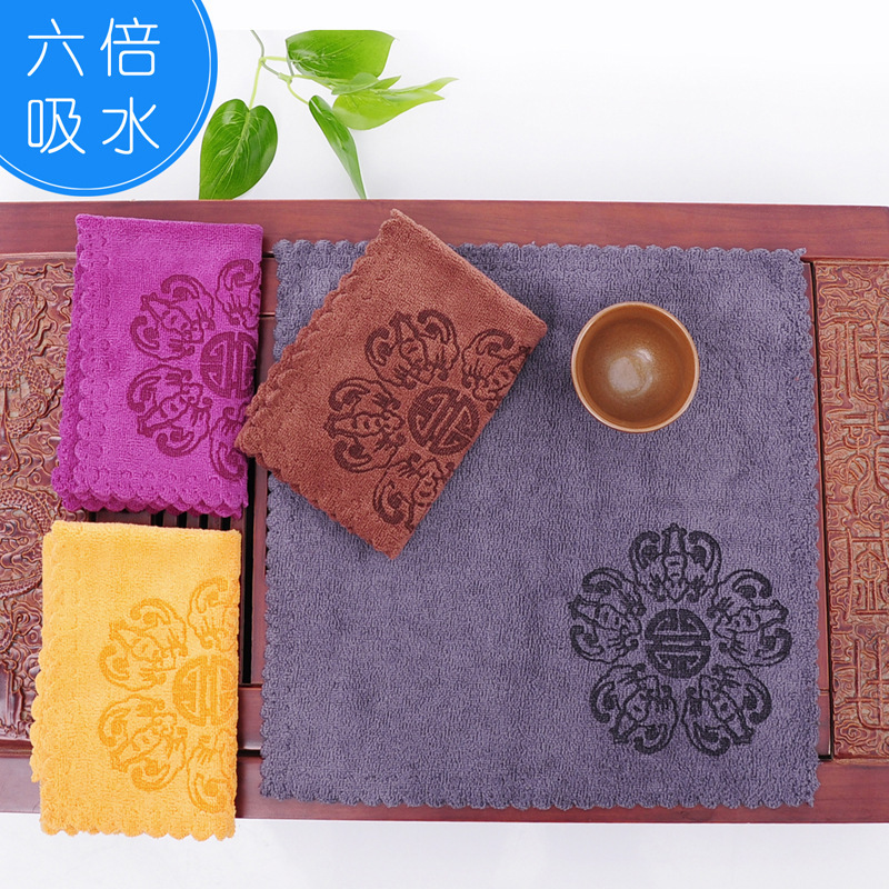 Wufu Tea Towel Thickeneded Strong Water Absorption Tea Set Accessories Single Packaging Laser Engraving Pattern Can Be Customized with Logo Wufu Tea Towel Thickeneded Strong Water Absorption Tea Set Accessories Single Packaging Laser Engraving Pattern Can Be Customized with Logo