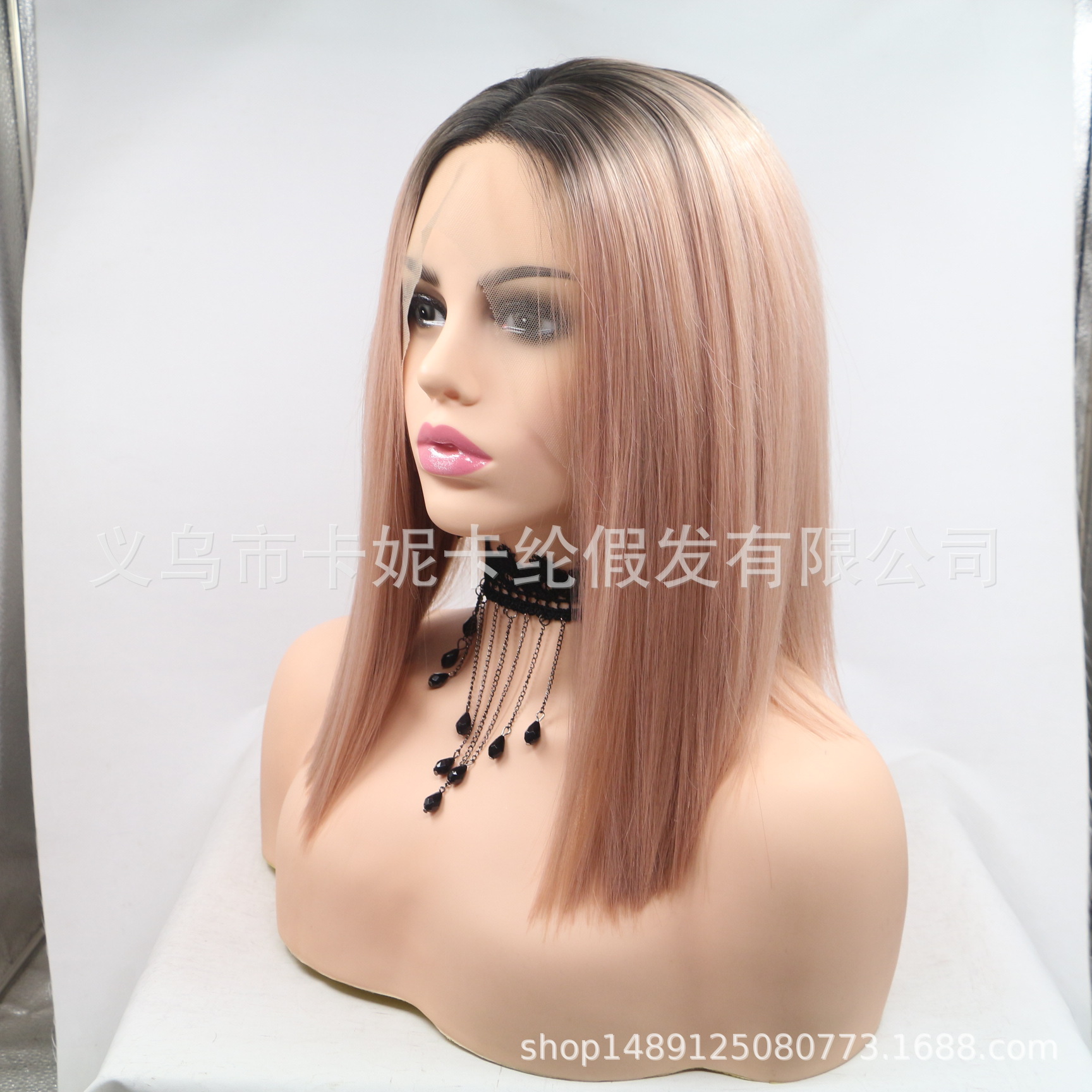 Moda europea y americana, pelo chal, peluca de fibra química, tocado femenino, spot al por mayor