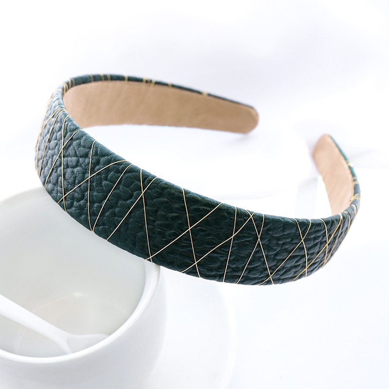 Simple  Texture Pu Leather Headband display picture 10