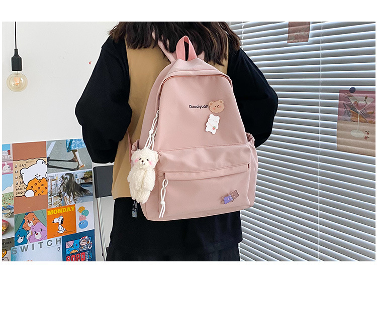 Simple Students Cute School Bag Vintage Soft Backpack display picture 17