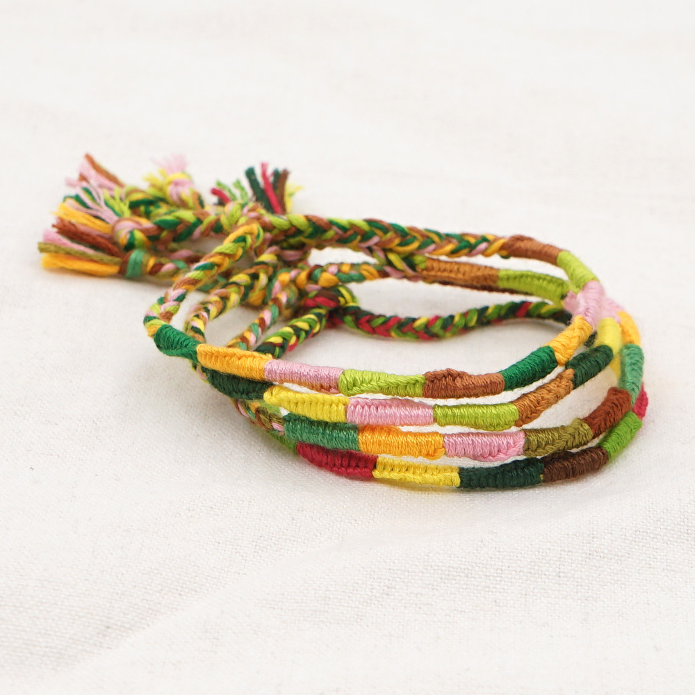 handgemachte Baumwolle geflochten bhmischen Stil Farbe ethnische Kunst elastischen Armbandpicture22