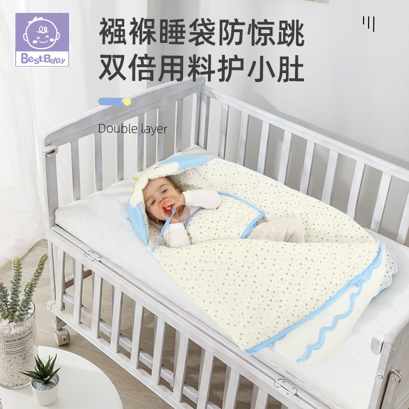 睡袋婴儿秋冬厚款宝宝四季通用款新生儿防惊跳冬季加厚防踢被神器|ru
