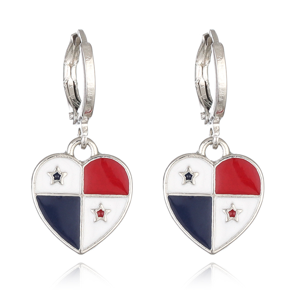 7g Weight Alloy Ear Needle Material Drop Earrings Classification 1 Pair Quantity Daily, Party Occasion Alloy Material National Flag Pattern Unisex Gender Enamel Design IG Style, Simple Style Style 1 Pair IG Style Simple Style National Flag Enamel Alloy Drop Earrings 11