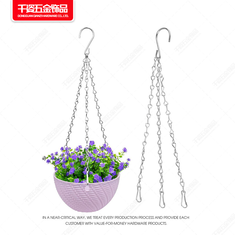 现货批发花盆吊链金属8字单钩链diy园艺盆景吊链灯具挂链支持定制