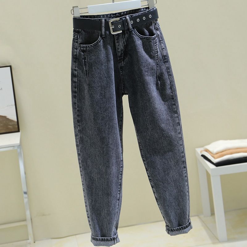 Cross-Border Women's Jeans 2026 Spring and Autumn New Korean Style Loose High-Waisted Slimming Cropped Harem Dad Pants Trendy