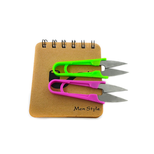 Yarn scissors, U-shaped scissors, cross-stitch U-shaped small scissors, plastic colored yarn, thread ends, fishing line, yarn scissors