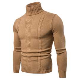 2020新款男士毛衣外贸时尚提花毛衣纯色英伦休闲套头毛衣现货Y036