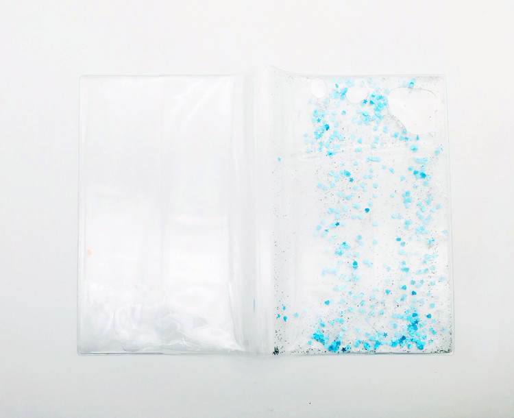 厂家直销32K盒装亮片书本胶套 PVC入油亮片流沙笔记本封面