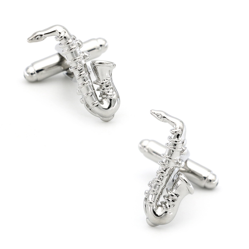 Music series saxophone cufflinks manufacturers wholesale personalized men's gifts ebay AliExpress Dunhuang supply