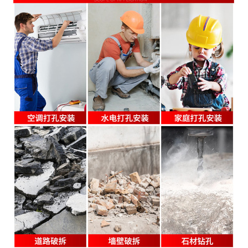 Round shank electric hammer drill bit concrete drill bit two pits two grooves round shank impact drill bit wall drilling bit