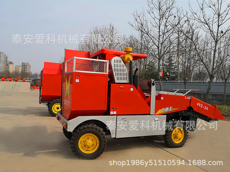 2行玉米收割扒皮一体机 粉碎还田液压升降 小型玉米收获机