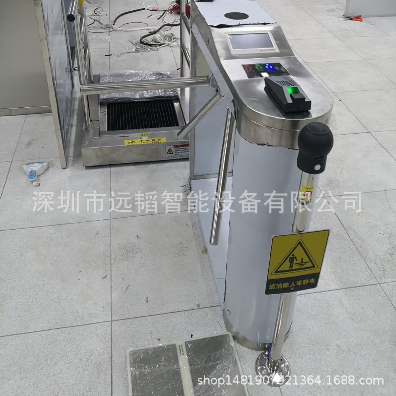 车间入口指纹人脸ESD防静电测试闸机 数显门禁闸机系统 翼闸摆闸