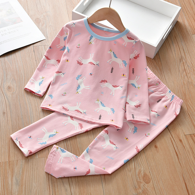 (2개) 여자 서양식 잠옷 홈 옷 2021 새 봄과 가을  긴 소매 캐주얼 세트 소년 홈 투피스 세트