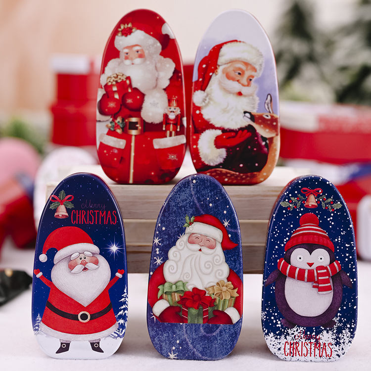 Creative New Boxed Tinplate Box Christmas Candy Box Child Gift Cookie Box Cartoon Box display picture 12