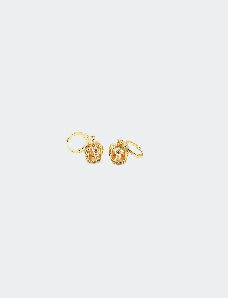 Fashion Gold-plated Long Hollow Crown Earrings display picture 4