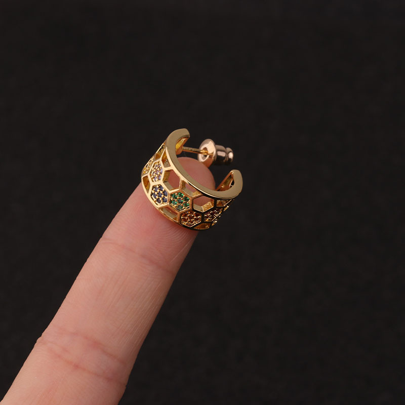 4g Weight Earrings Classification Housewarming, Anniversary, Business, Wedding, Travel, Birthday, Festival Occasion Copper Material Star Pattern Women'S Gender Inlaid Zircon Design Ethnic Style Style Personality Five-pointed Star Earrings Color Zircon Earrings 11