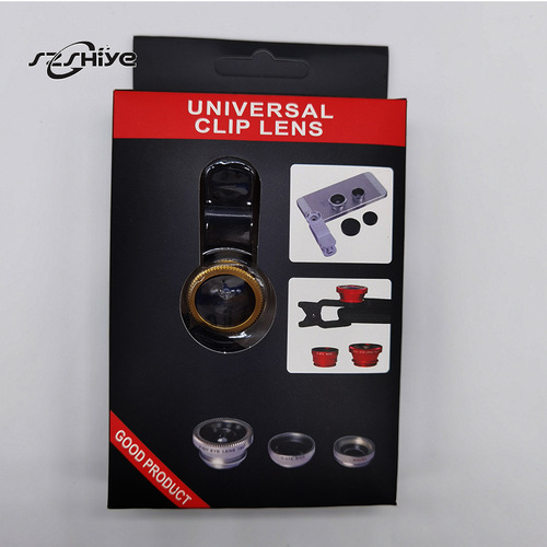 Mobile phone fisheye lens three-in-one mobile phone lens magnifying glass fisheye wide-angle macro Selfie fisheye three-in-one