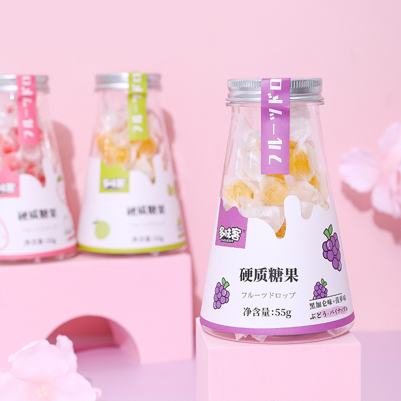 新年節新款瓶裝水果糖果真多硬質糖兒童禮物工廠批發糖果直銷