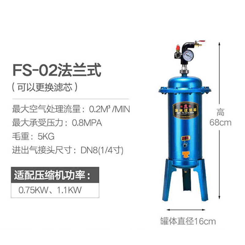 压缩空气净化器  空压机油水过滤器 油水分离净化器