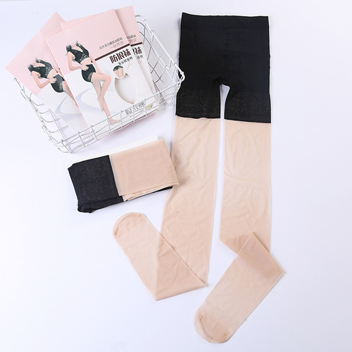 Internet celebrity pineapple socks two-in-one anti-wolf socks thin velvet any-cut crystal socks sexy panties steel socks