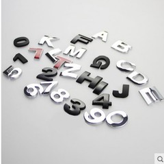 適用3D車貼 DIY尾標車標貼汽車排量標英文字母車標數字強貼實心字