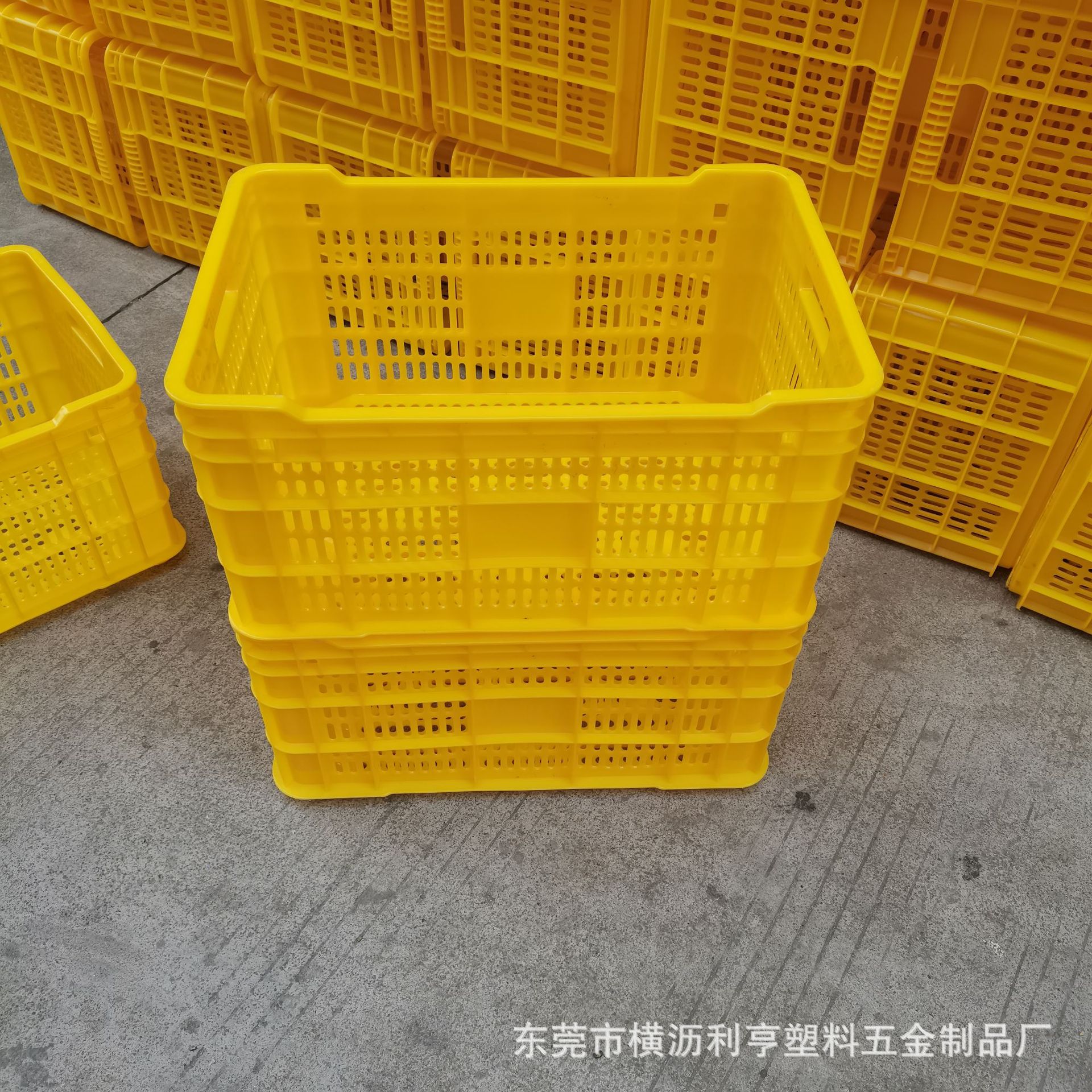 加厚塑料菜箩带铁耳可套叠胶框蔬菜水果运输塑胶筐超市塑胶周转筐