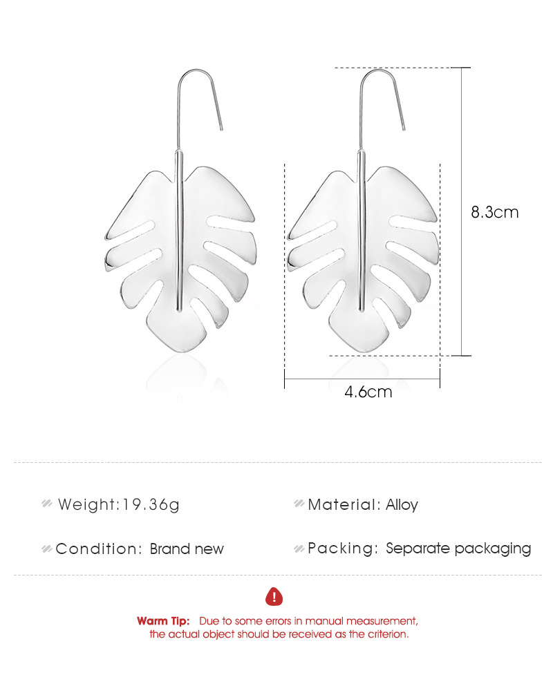 New Fashion Exaggerated Wild Leaves Long Section Simple Metal Banana Leaf Earrings Wholesale display picture 1