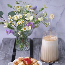 ins网红富士山玻璃杯条纹冰咖啡杯 果汁杯奶昔杯饮料杯高颜值杯子