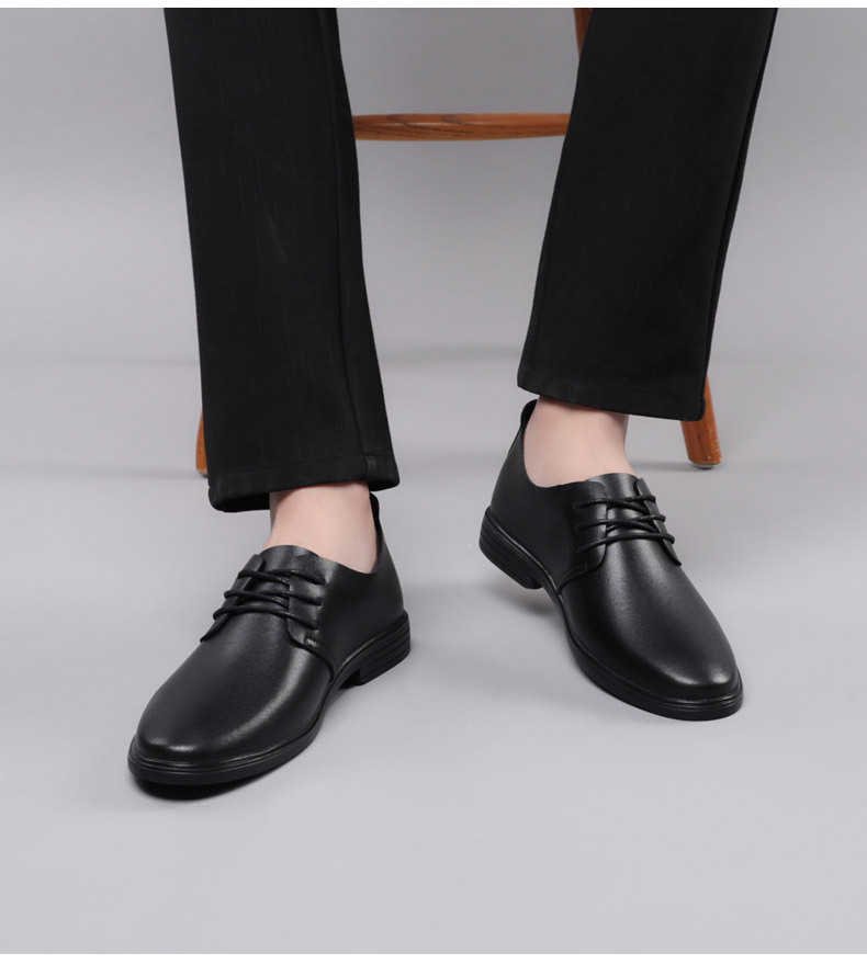 Men's Round Head Leather Shoes Formal Leather Shoes Casual Men's Lazy Single Shoes_voghion.com