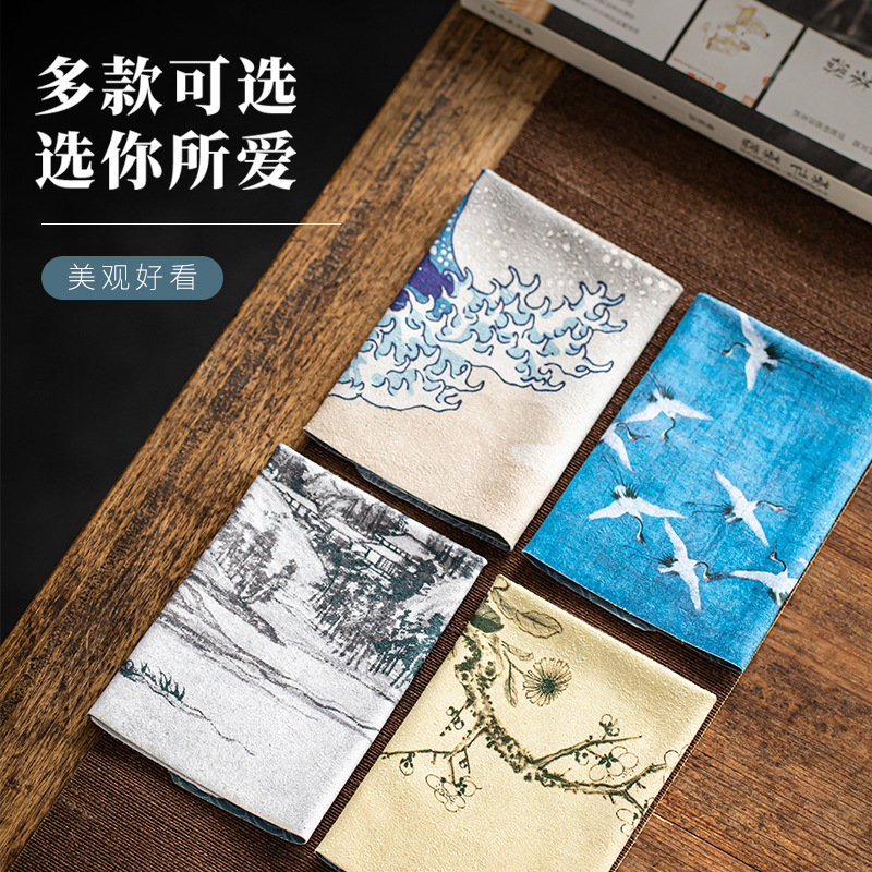 絲絨茶巾布高檔養壺巾吸水禅意茶席印花茶桌抹布茶幾茶台專用毛巾